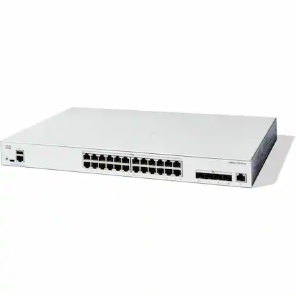 Front. Cisco Consumer Products - Cisco Catalyst 1300 C1300-24XT Layer 3 Switch - 20 Ports - Manageable - Gigabit Ethernet, 10 Gigabit Ethernet - Black.