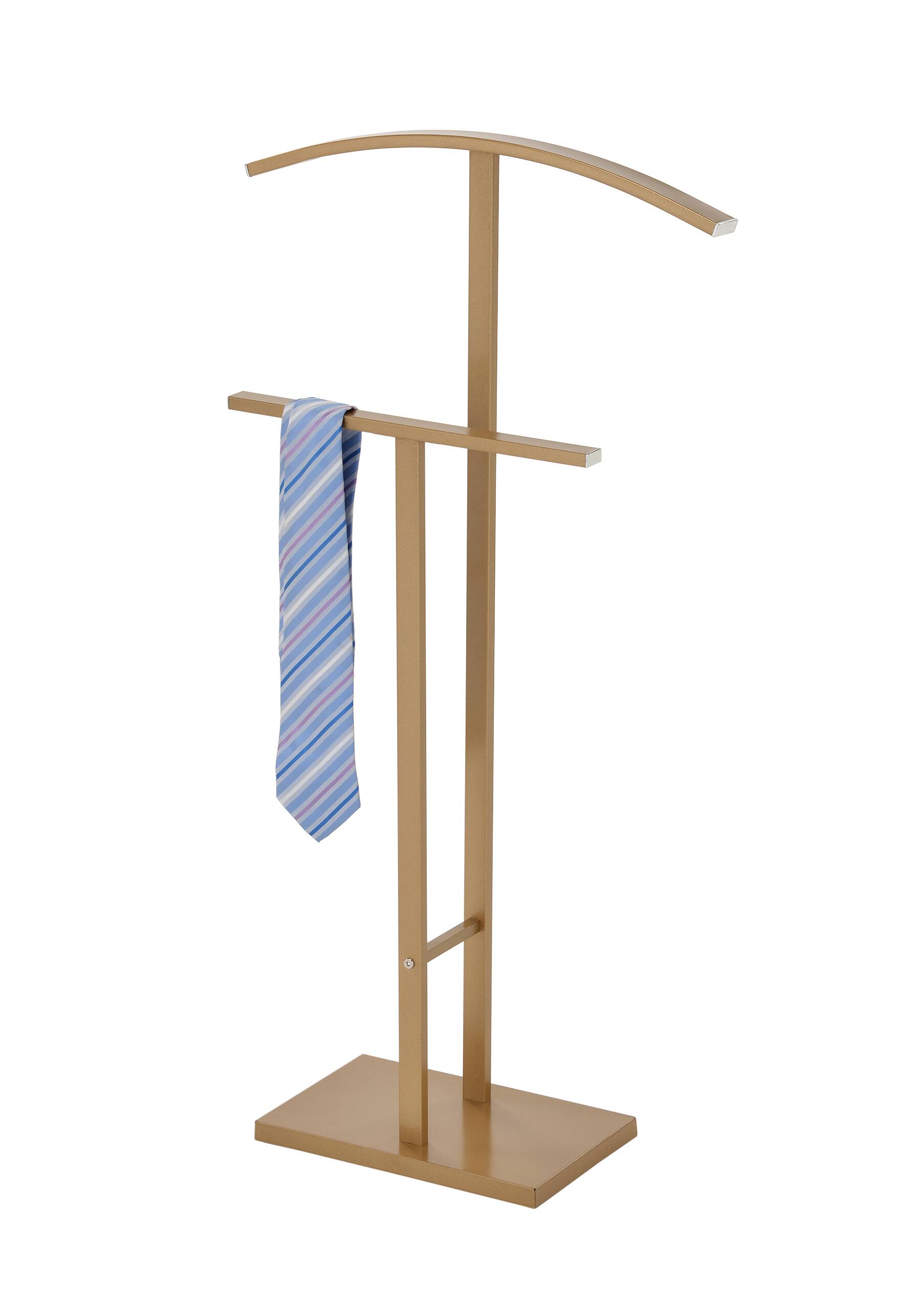 Back. Kings Brand Furniture - Kings Brand Furniture - Dossi Metal Suit Valet Stand, Clothes Rack, Clothing Organizer, Jacket Hanger, Tie Hanger - Gold.