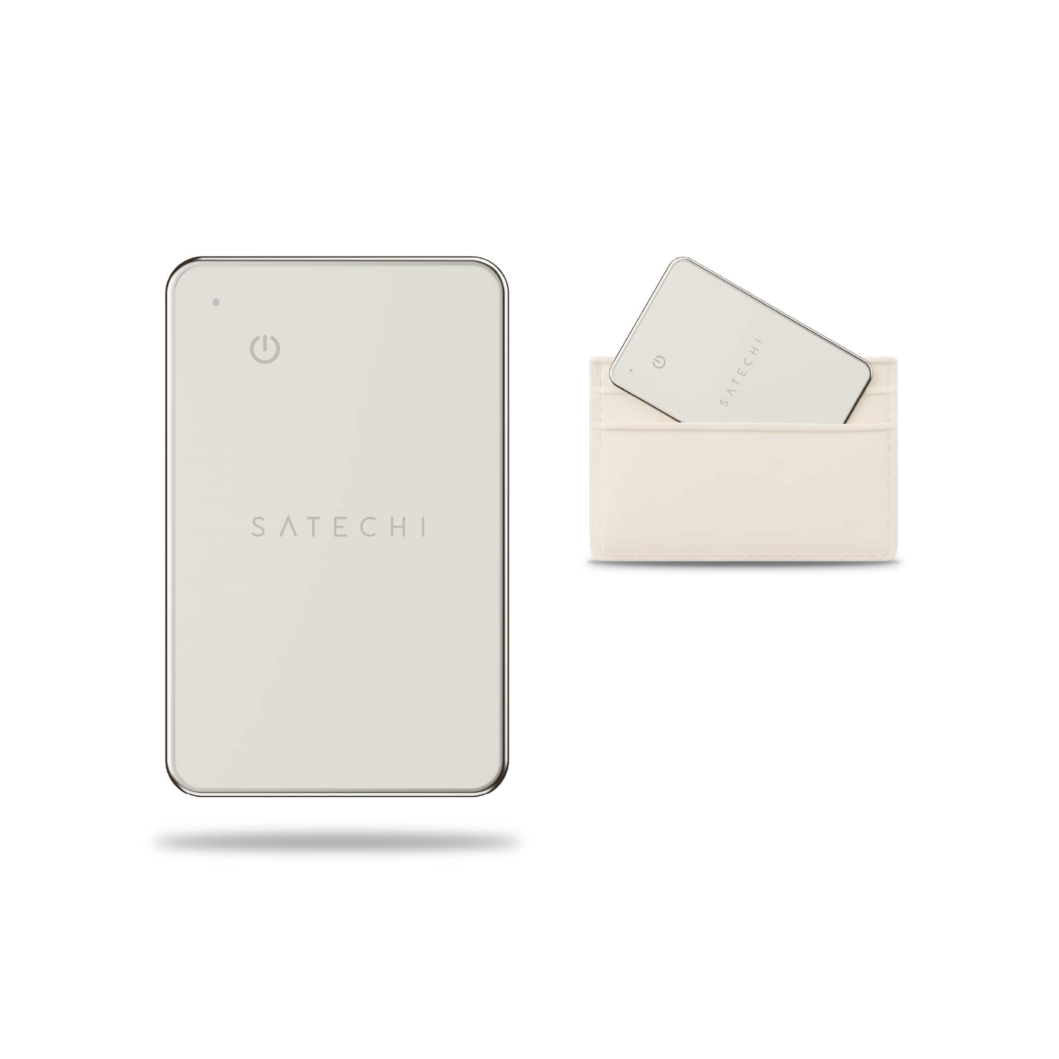 Satechi - FindAll Wallet Card with Find My, Wallet Tracker Card, Wireless Charging, Works with iPhone, iPad, Mac - Sand