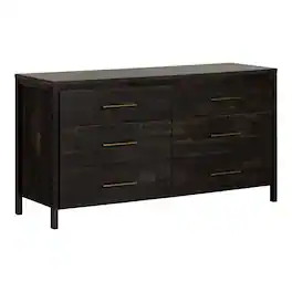 Hivvago - Modern Java 6 Drawer Double Dresser - Brown