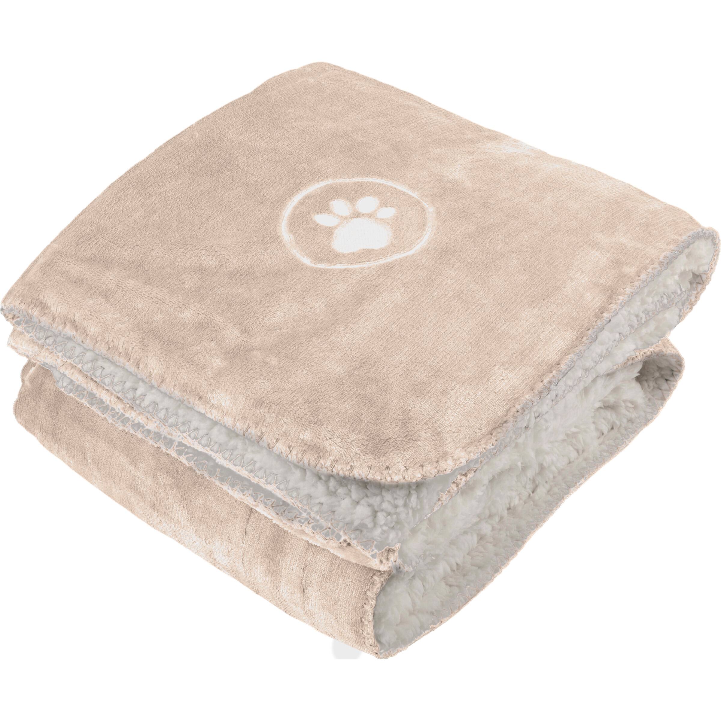 Angle. PetMaker - 60x80in Water-Resistant Dog Blanket - Tan.