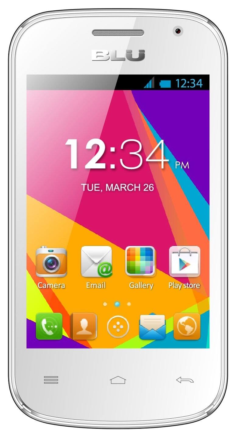 Front. BLU - Dash Jr W D141w Cell Phone (Unlocked) - White.