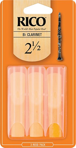 Rico Bb Clarinet Reeds Strength 2.5 3-pack 