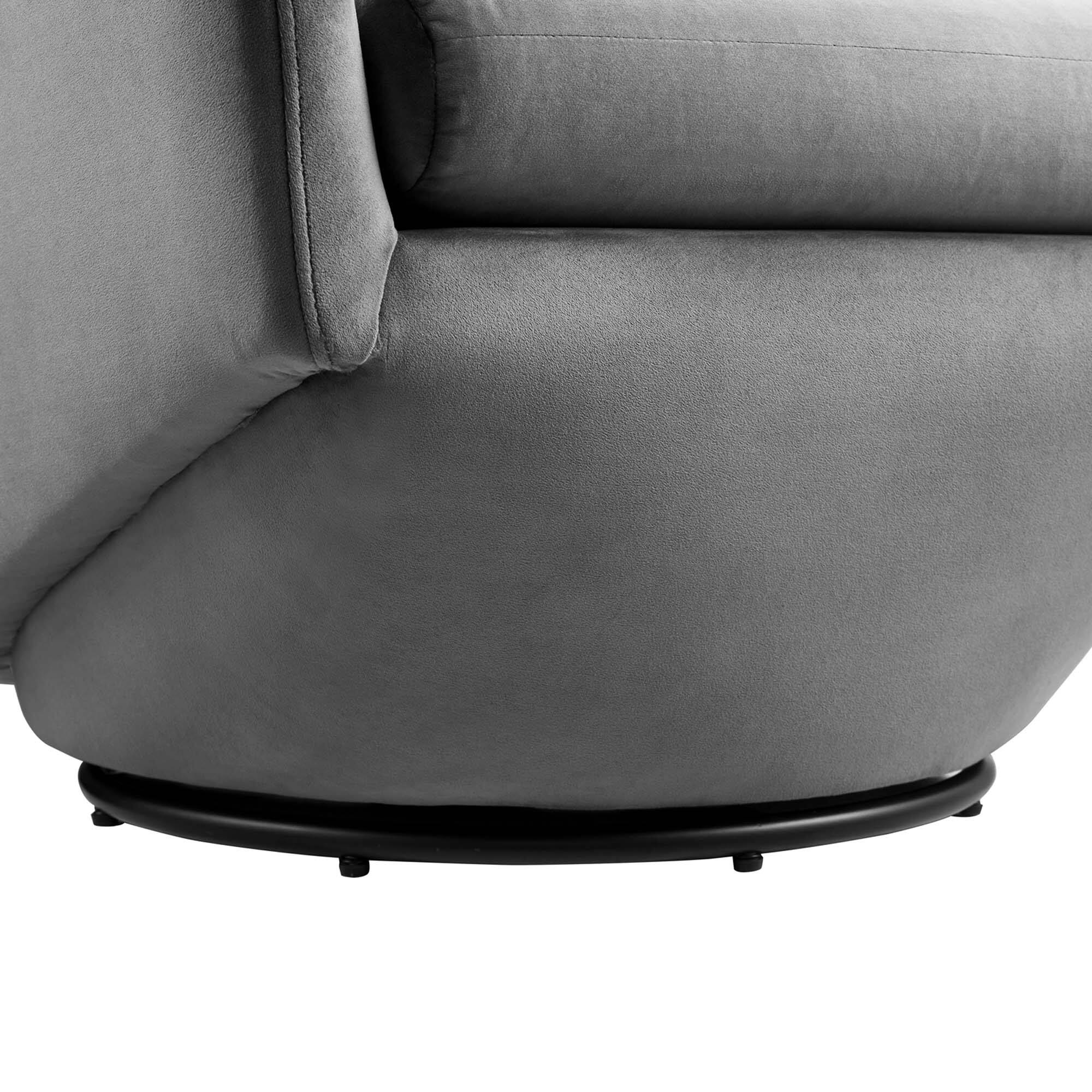 Alt View 5. Modway - Series Performance Velvet Fabric Swivel Chair by Modway - Gray.