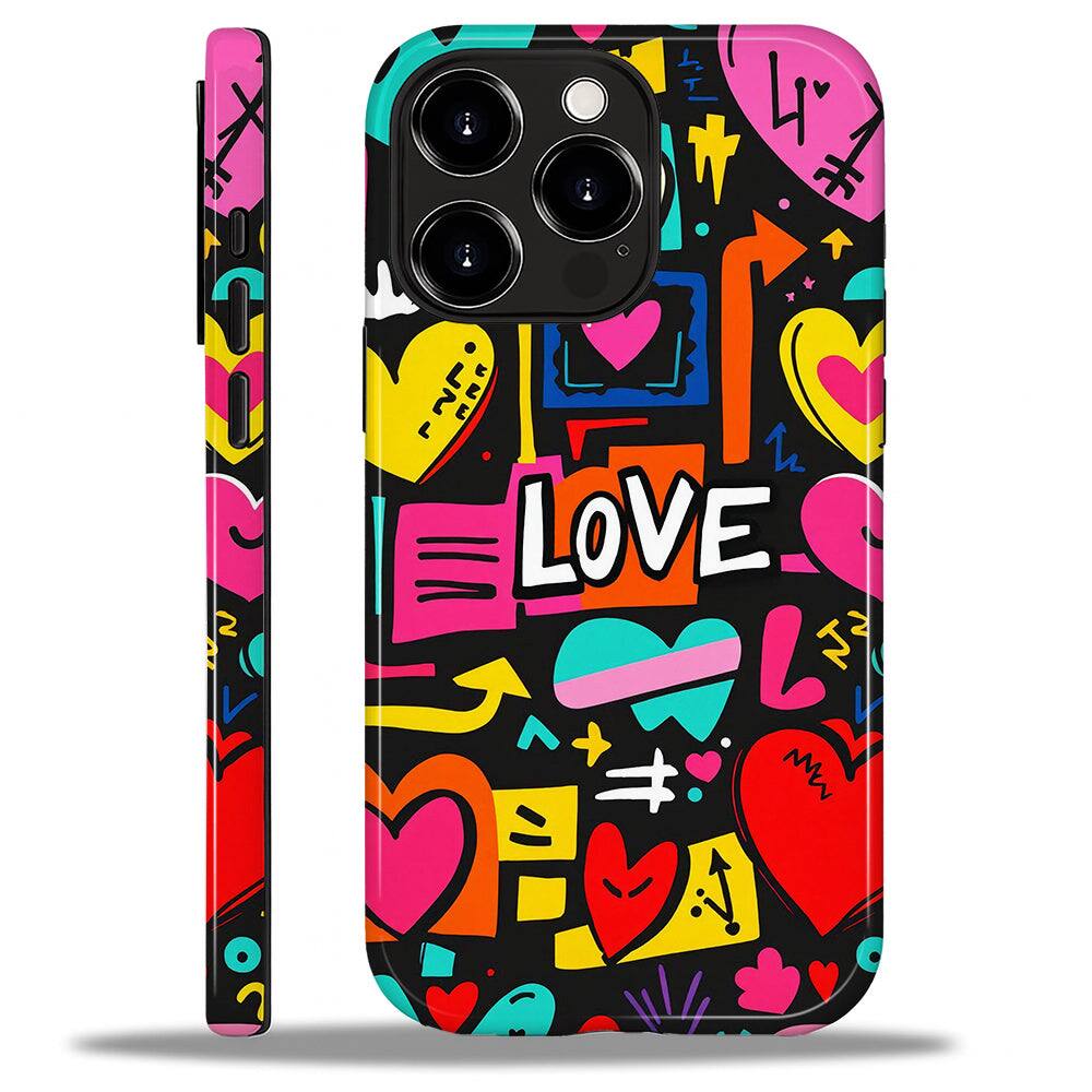 Neon Love Graffiti for iPhone 15 Pro