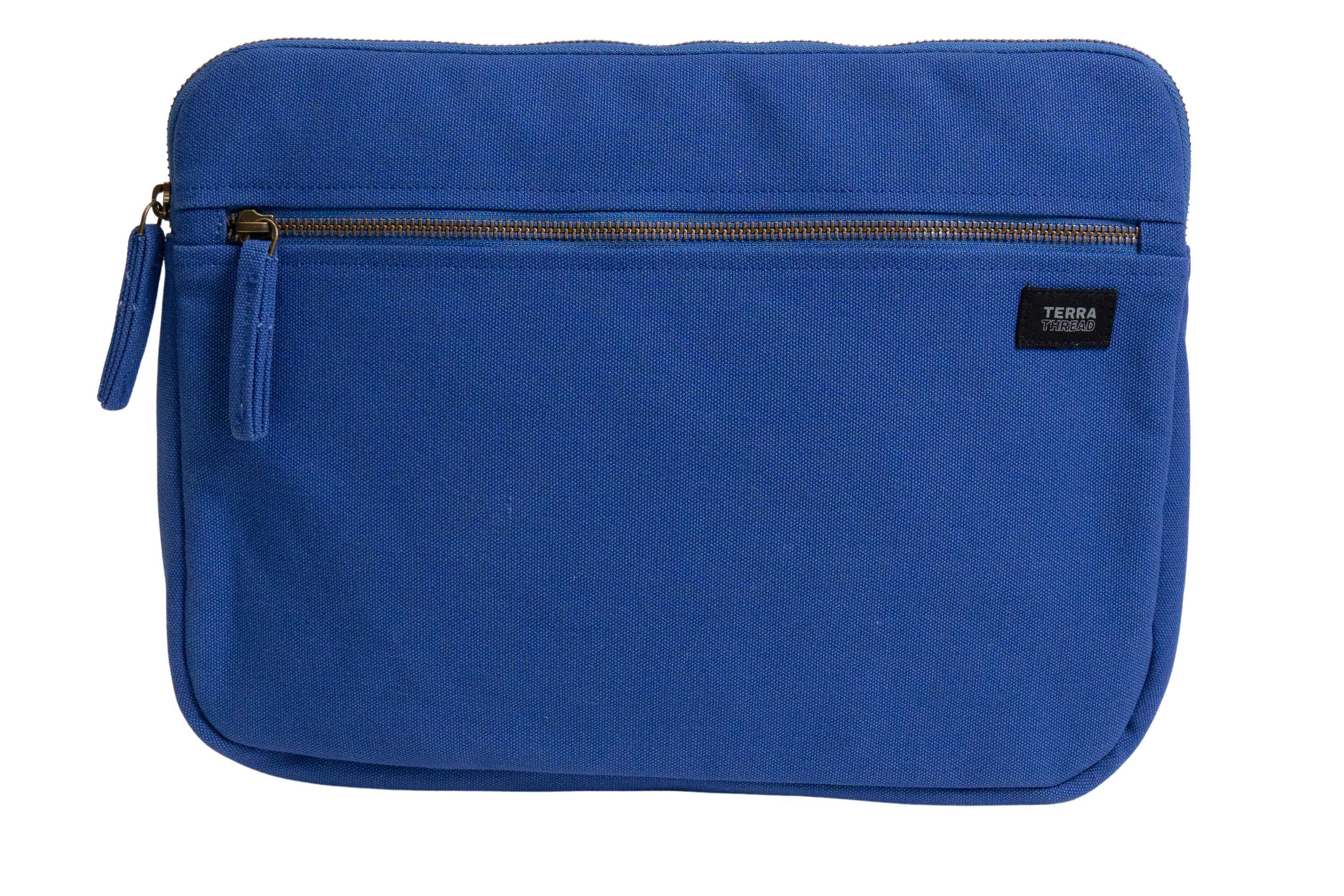 Terra Thread - Organic Cotton Laptop Sleeve 13 inches - Tidal Blue