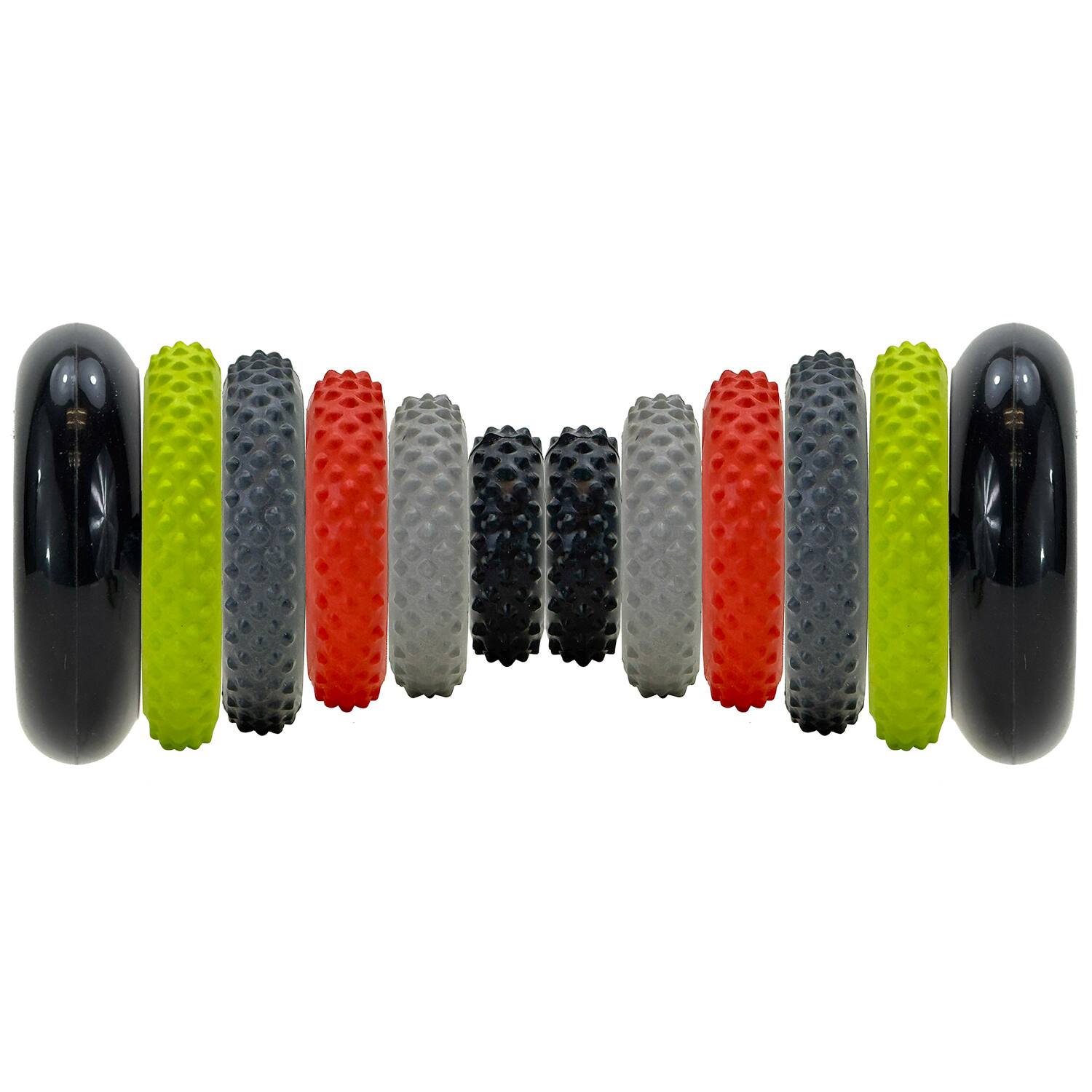 Front. GoFit - Interchangeable Ring Roller RFX, 10 Interchangeable Massage Rings.