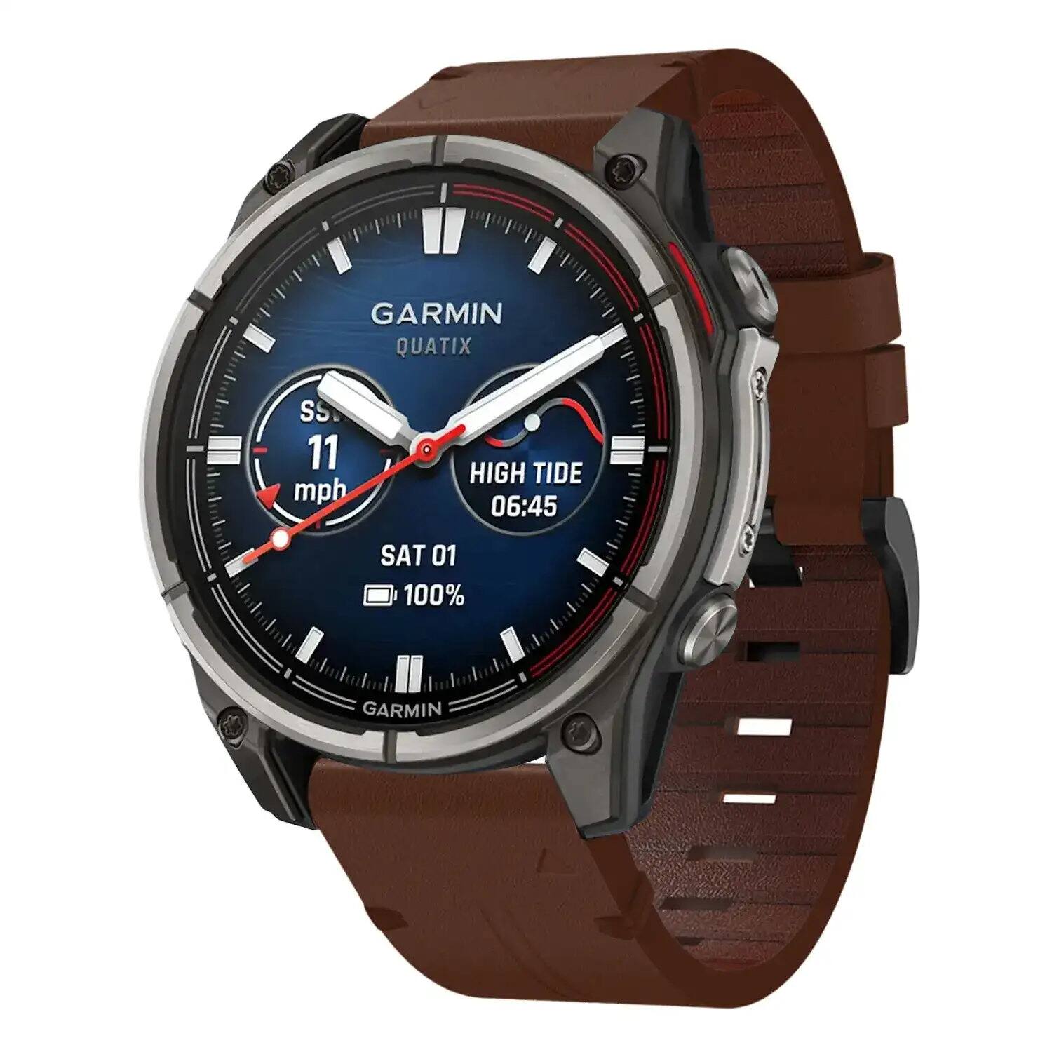 GARMIN QUATIX  
SS 11 mph  
HIGH TIDE 06:45  
SAT 01  
100%  
GARMIN