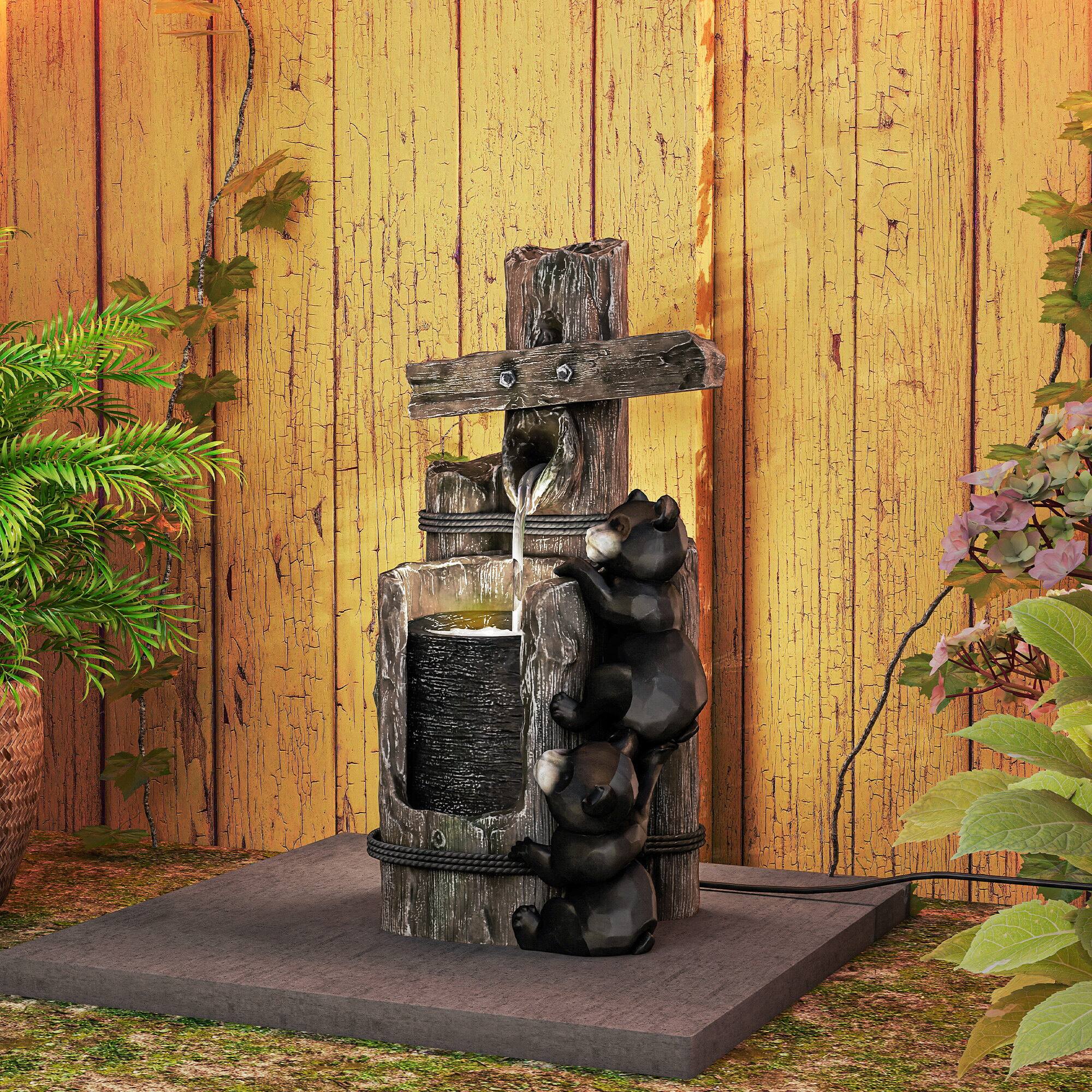 Alt View 8. Outsunny - Water Fountain - Brown.