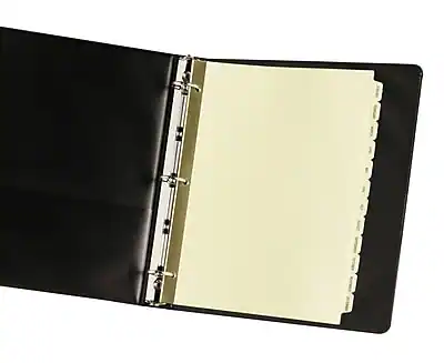 Front. Avery - Pre-Printed Paper Dividers with Laminated Tabs, Jan-Dec Tabs, Gold Reinforced - Buff.