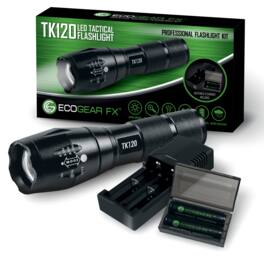 EcoGear FX - FX TK120 Professional LED Flashlight Kit with Batteries and Charger - Black