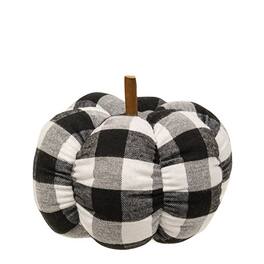 BreeBe - * Plaid Stuffed Pumpkin 6.5" - Black & White