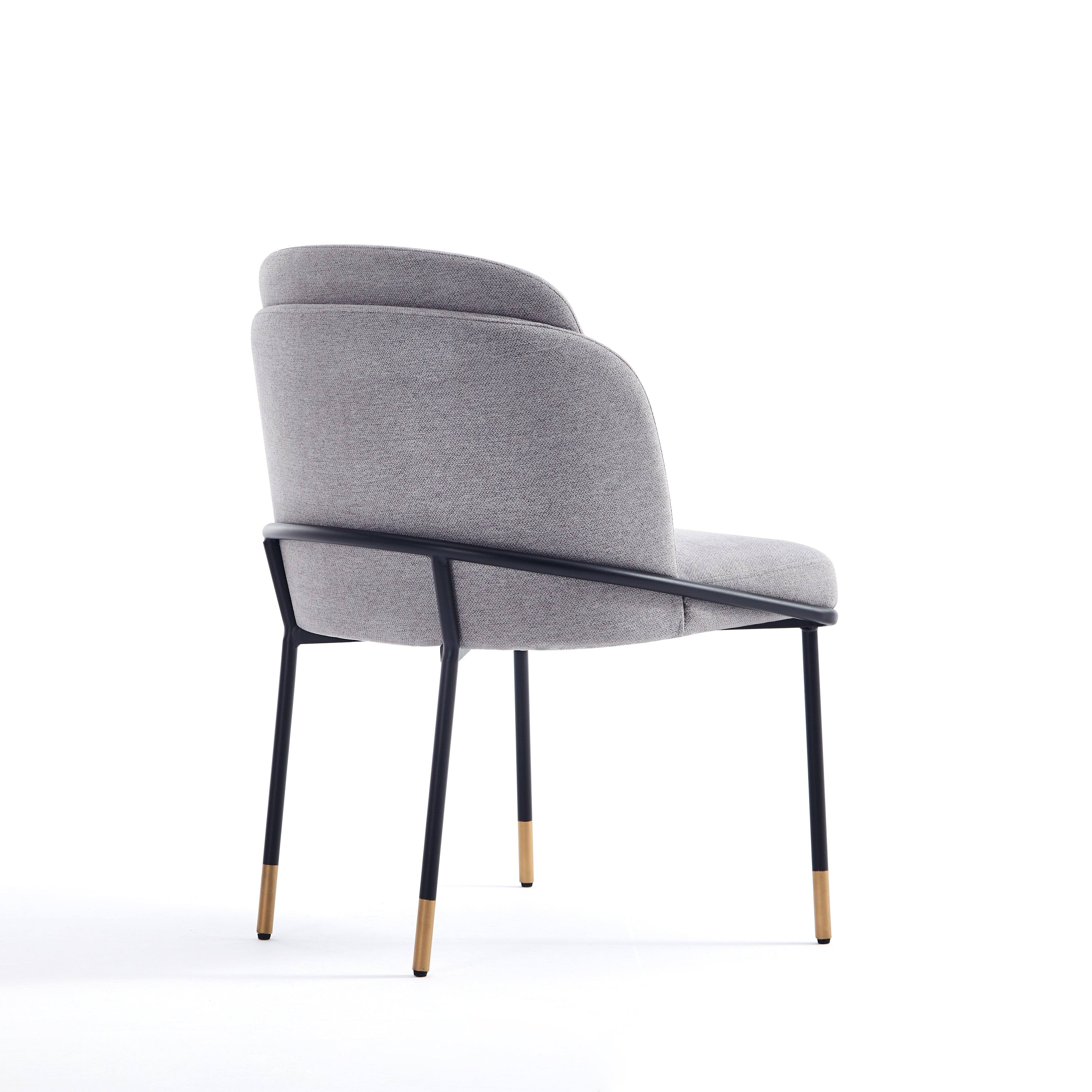 Alt View 2. Manhattan Comfort - Flor Modern Metal Twill Weave Dining Chair - Set of 2 - Gray.