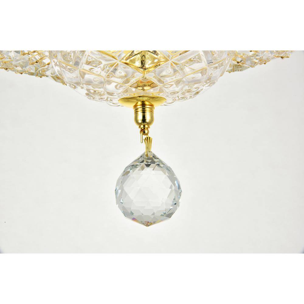 Angle. Elegant Lighting - Tranquil 4 light Gold Flush Mount Clear Royal Cut Crystal - Gold.