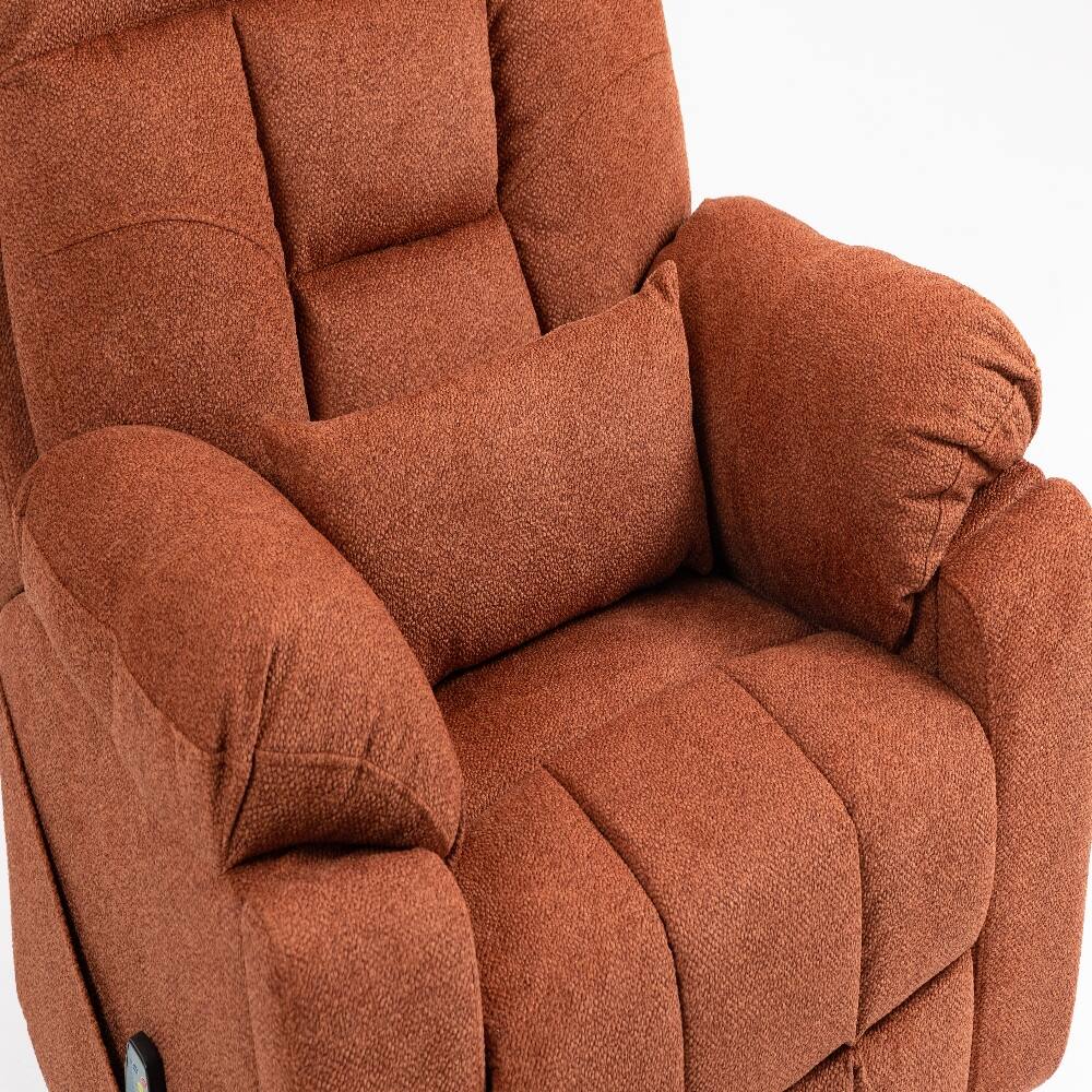 Alt View 3. Ropilly - Ropilly electric lift chair for elderly, 180 degree lay flat recliner, rose velvet massage chair with heat - Rose.