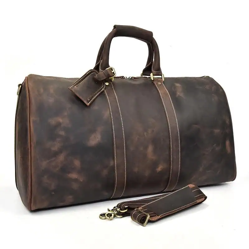 Alt View 7. Steel Horse Leather - The Bjarke Weekender | Handcrafted Leather Duffle Bag - Brown.