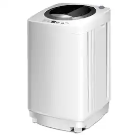 HONGGE - Fully Automatic Compact Washing Machine with LED Display and Multiple Programs for Home Use - White