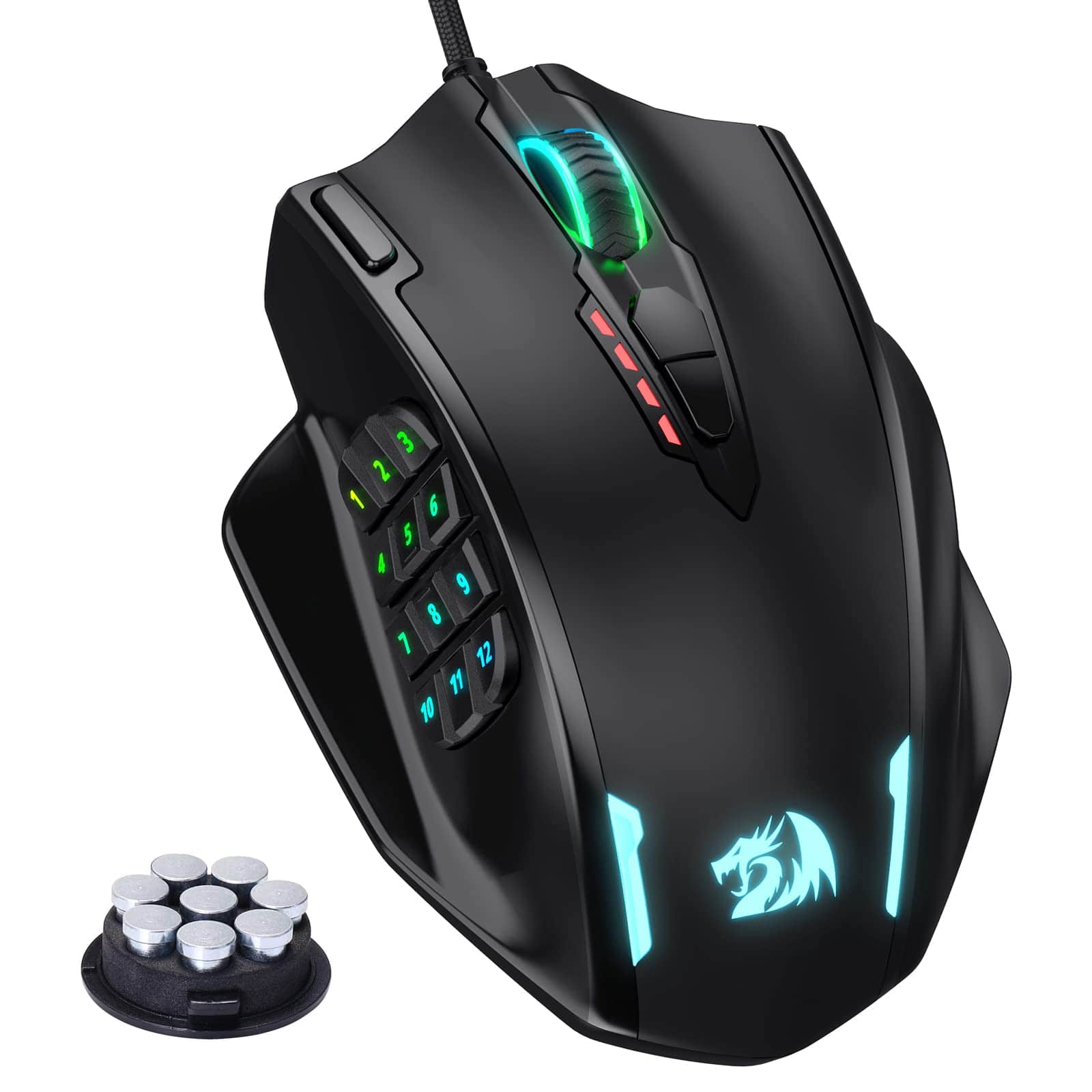 Cozy Serene - Mouse LED M908 Impact Rgb Mmo Gaming With Side Buttons Optical Wired Max 400dpi High - Wireless - Black-Wireless M913