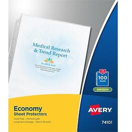 Avery - Economy Lightweight Sheet Protectors, 8.5" x 11", 100/Box - Semi-Clear