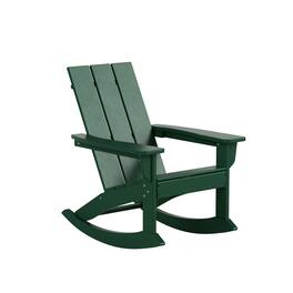 WestinTrends - Ashore Outdoor Patio Modern Adirondack Rocking Chair - Dark Green
