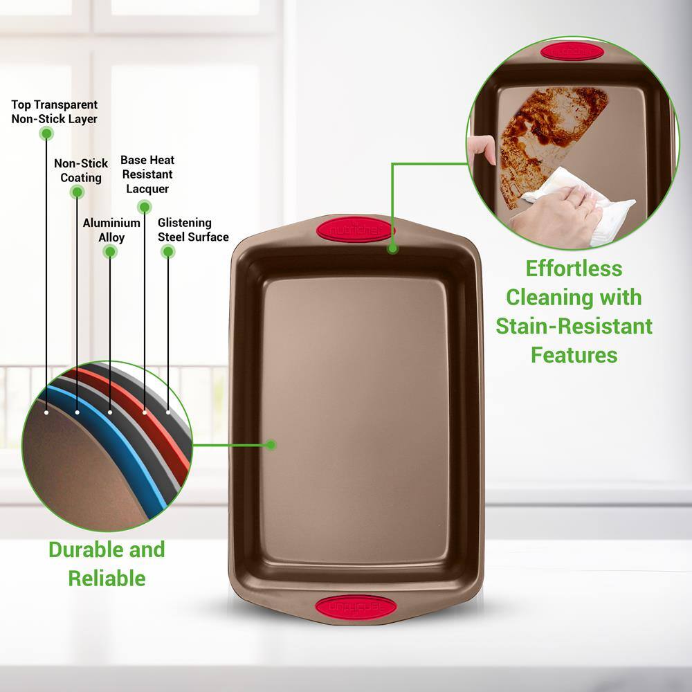 Top Transparent Non-Stick Layer  
Non-Stick Coating  
Base Heat Resistant Lacquer  
Aluminium Alloy  
Glistening Steel Surface  
Effortless Cleaning with Stain-Resistant Features  
Durable and Reliable