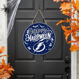 Evergreen Enterprises - Tampa Bay Lightning 18" Happy Halloween Wooden Round Door Sign - Multicolor