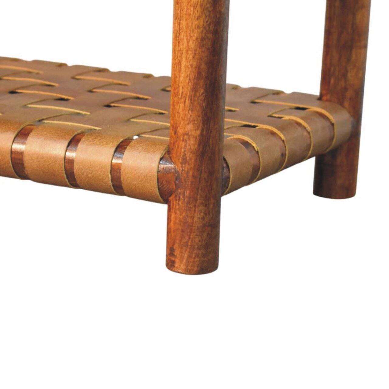 Alt View 5. Artisan Furniture - Artisan Furniture Solid Wood Regency Woven Chestnut 2 slot Shoe Rack, Dark Brown - Dark Brown.