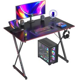 Hirose Alice - Gaming Desk Pc Computer Home Office Table Gamer Workstation Simple Game Professional gaming desk, design fo - Deep Black-47 inch