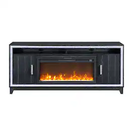Boyel Living - Almera Rubber Wood Contemporary 72 Inch Fireplace - DARK GRAY