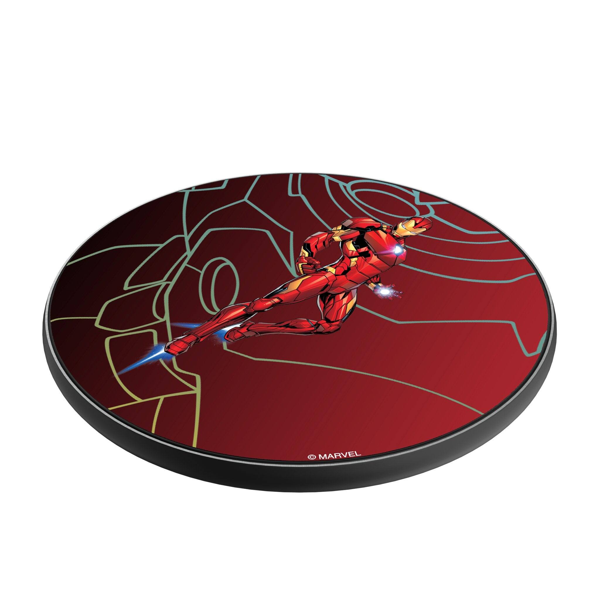 Angle. Keyscaper - Marvel MechLine 15-Watt Wireless Charger - Iron Man.