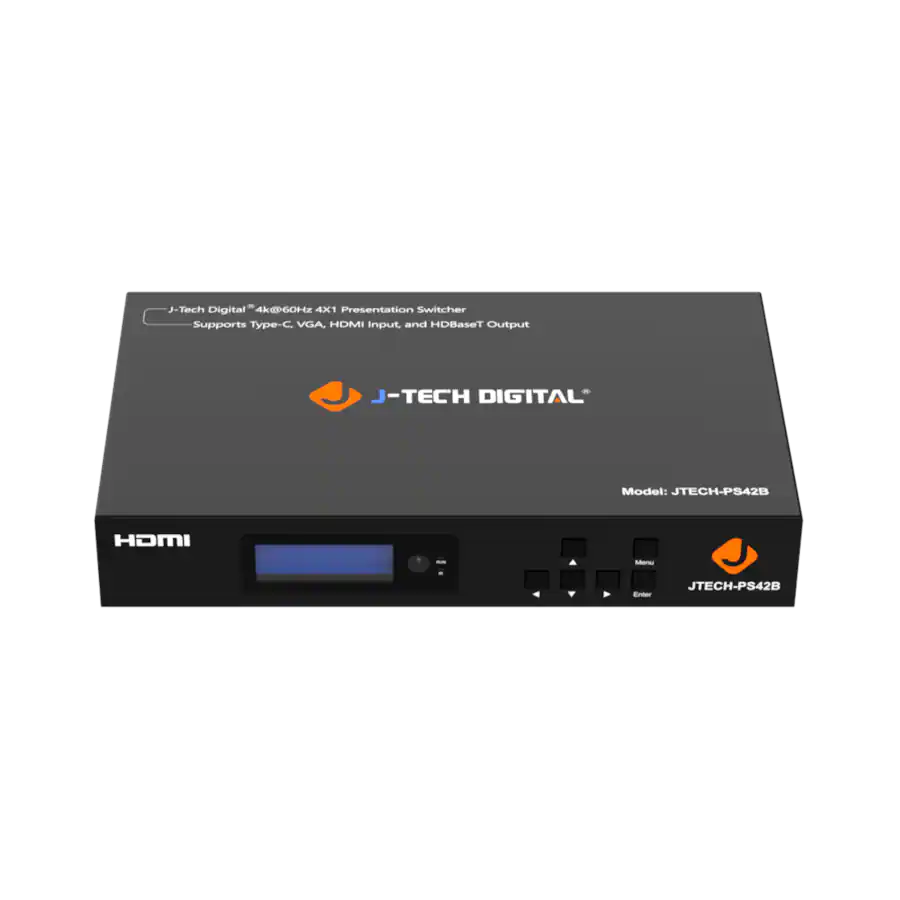 Multiple Signal Input J Tech Digital 4K 60Hz Multi Input HDMI VGA USB C Presentation Switch ...