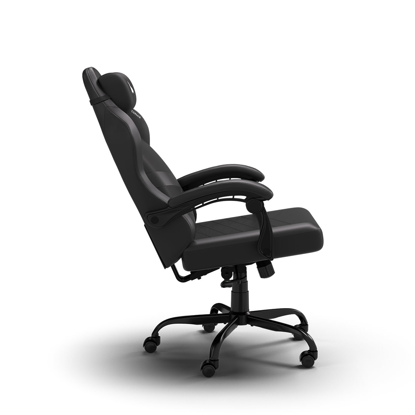 Alt View 4. CORSAIR - TC80 Fabric & Leatherette Gaming Chair – Comfortable wide seat, Detachable neck pillow, with Steel 5-star base - Blck.