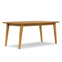 Simpli Home - Draper SOLID WOOD and Rubberwood 66 inch x 40 inch Rectangle Mid Century Modern Dining Table in OAK WOOD - Oak Veneer