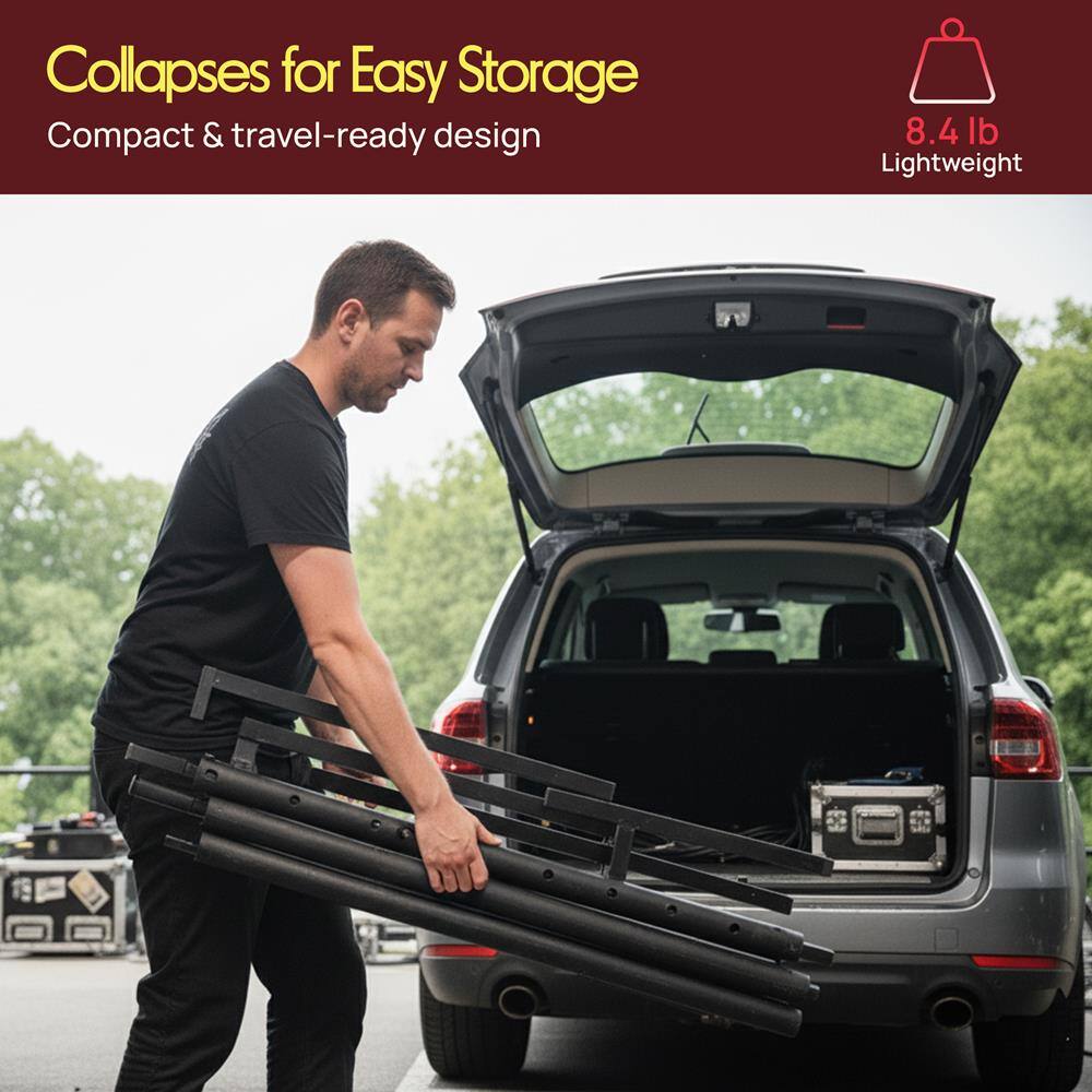 Collapses for Easy Storage  
Compact & travel-ready design  
8.4 lb Lightweight