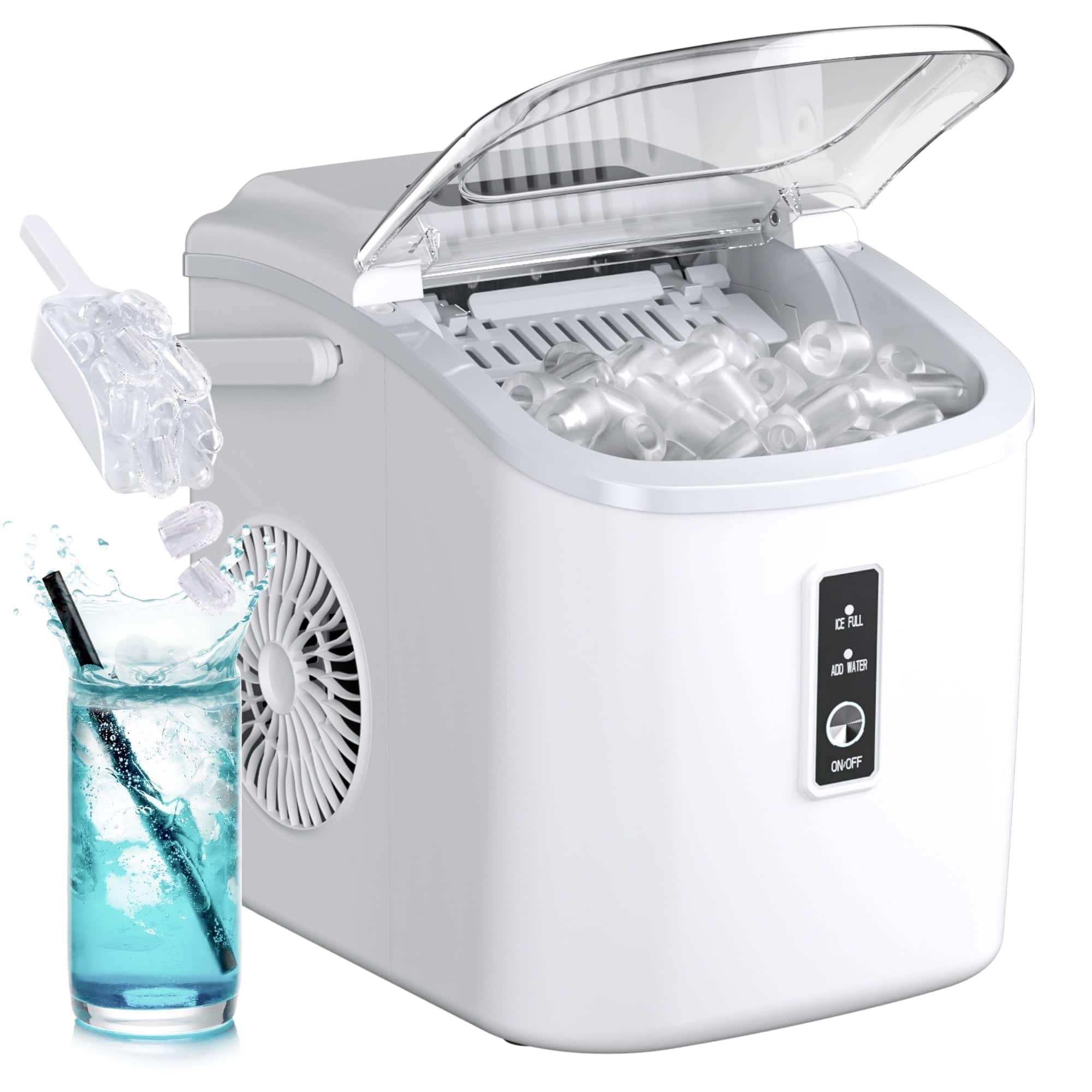 ビリヤード Icelake SIMZLIFE 9 in. 26.5lb./24H Bullet Ice Countertop Portable