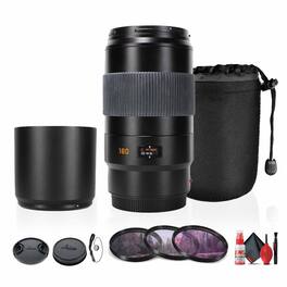 Leica - APO-Tele-Elmar-S 180mm f/3.5 Lens + Lens Filter Kit + Cleaning Kit - Bundle - Black