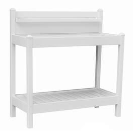 Dura-Trel - Greenfield Outdoor Table Potting Bench for Gardening Supplies - White