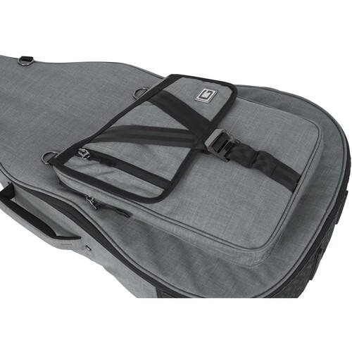 Back. Gator Frameworks - Transit Series Acoustic Guitar Gig Bag with Rigid Interior Frame and Weather-Resistant Exterior - Light Grey.