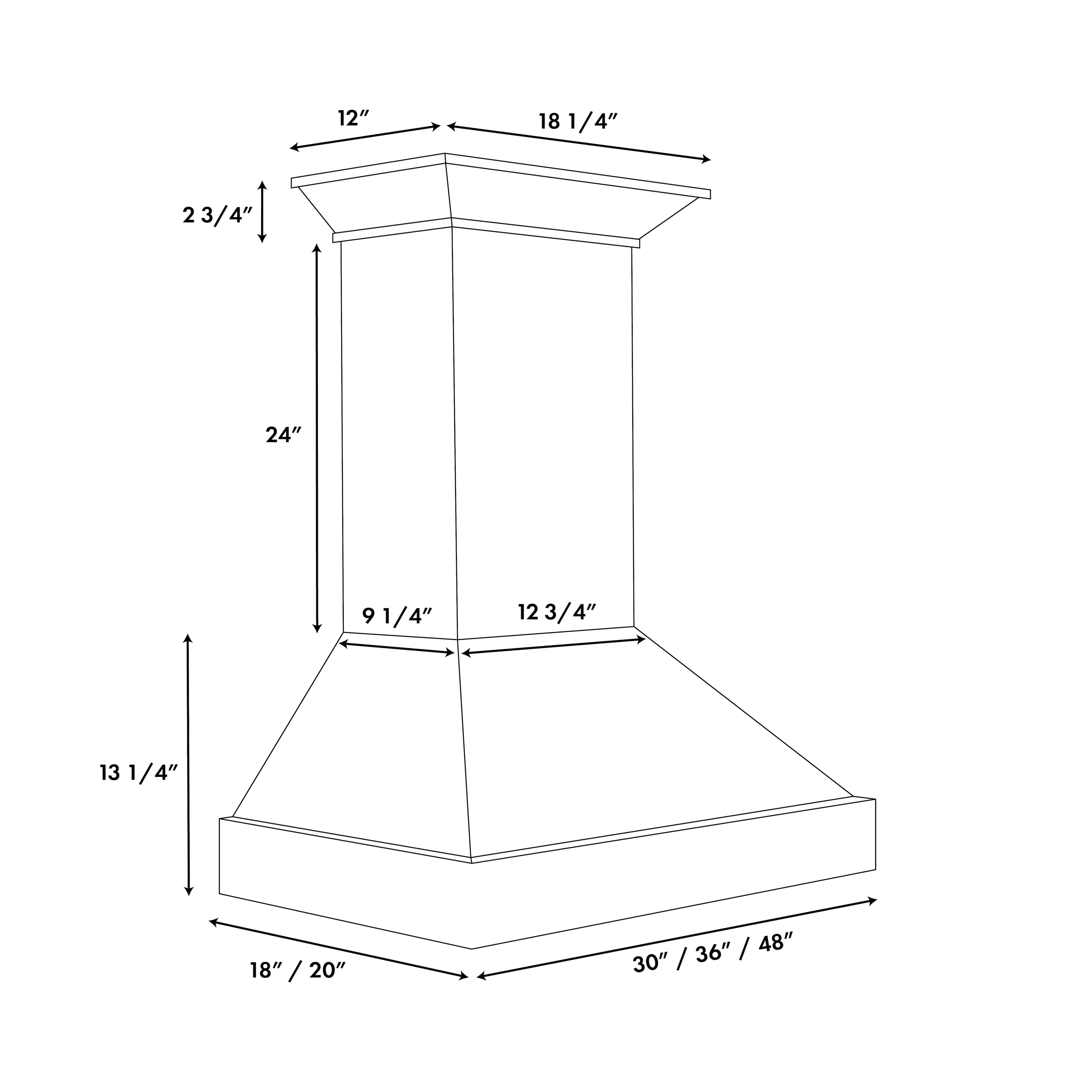 ZLINE 36 inches Convertible & Recirculating Wall Range Hood