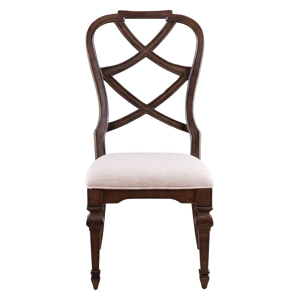 Liberty Furniture Industries - Provence Park Wood Back Side Chair for Dining Room - Set of 2 - Chateau - Brown