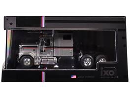 1980 GMC General Truck Tractor Silver Metallic with Stripes 1/64 Diecast Model by IXO Models - Black and Red