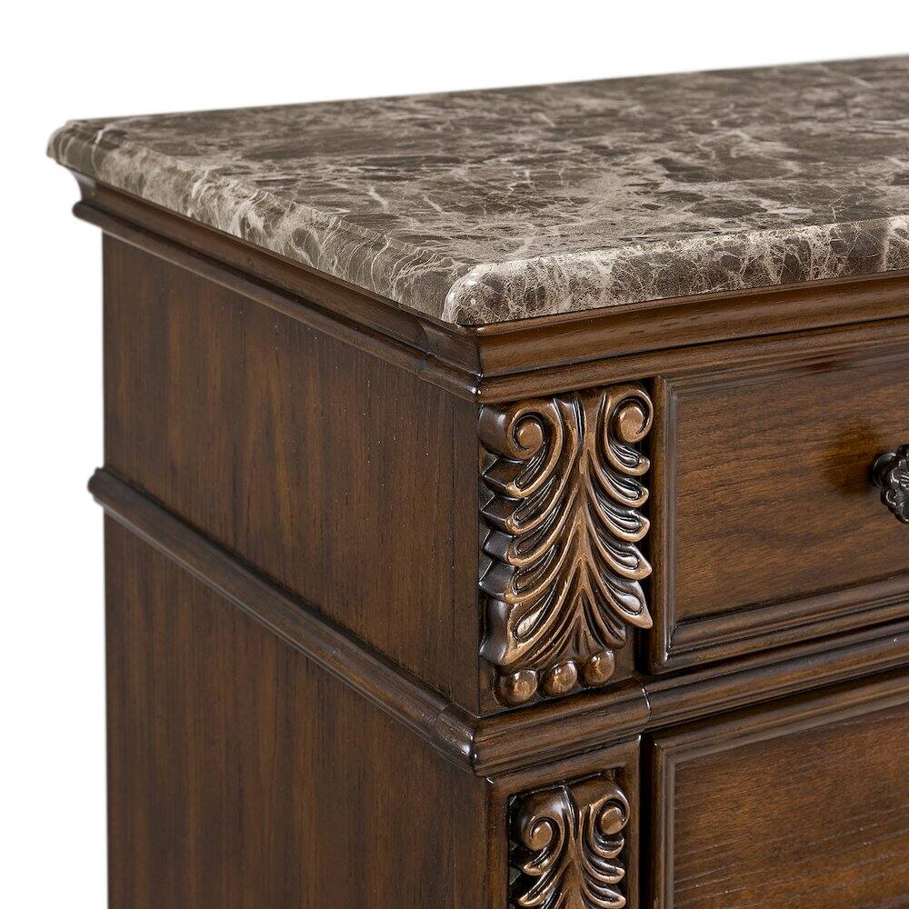 Alt View 6. Picket House Furnishings - Concerto Nightstand with USB-C in Brown - Brown.