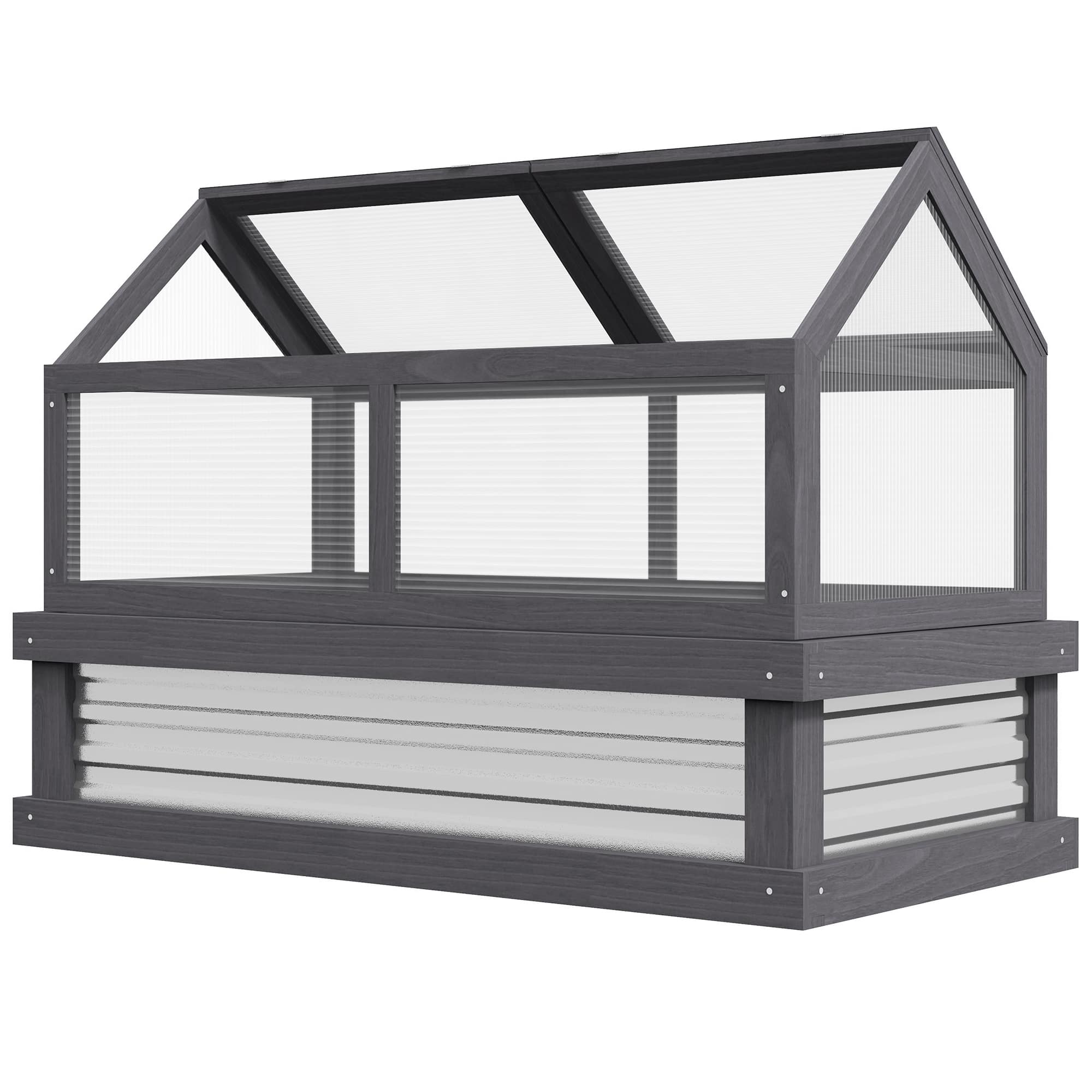 Outsunny - Garden Flower Bed Kit w/ Greenhouse