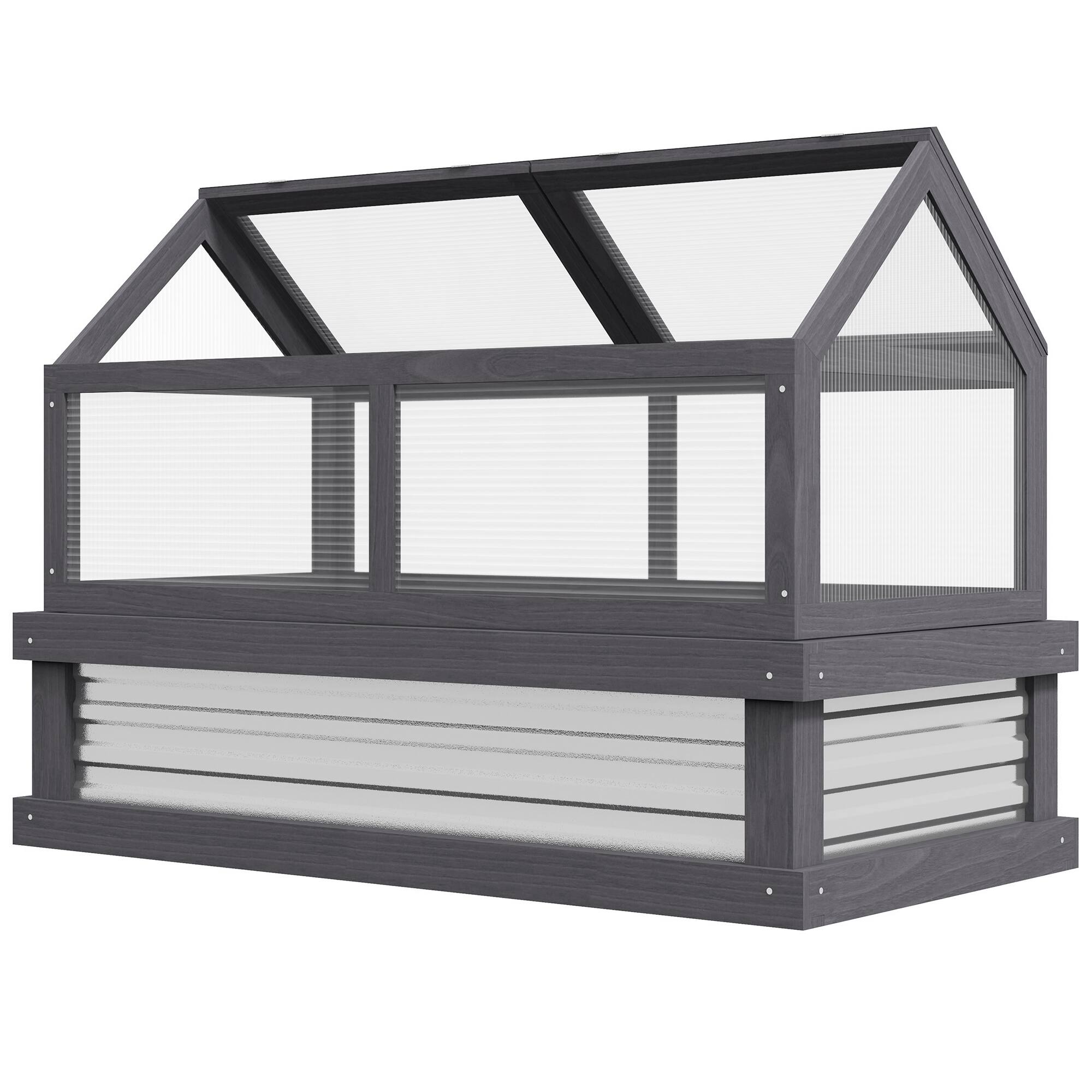 Outsunny - Garden Flower Bed Kit w/ Greenhouse