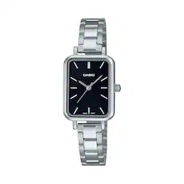 Casio - Women’s Stainless Steel Watch with Black Dial - LTP-V009D-1EUDF - Silver