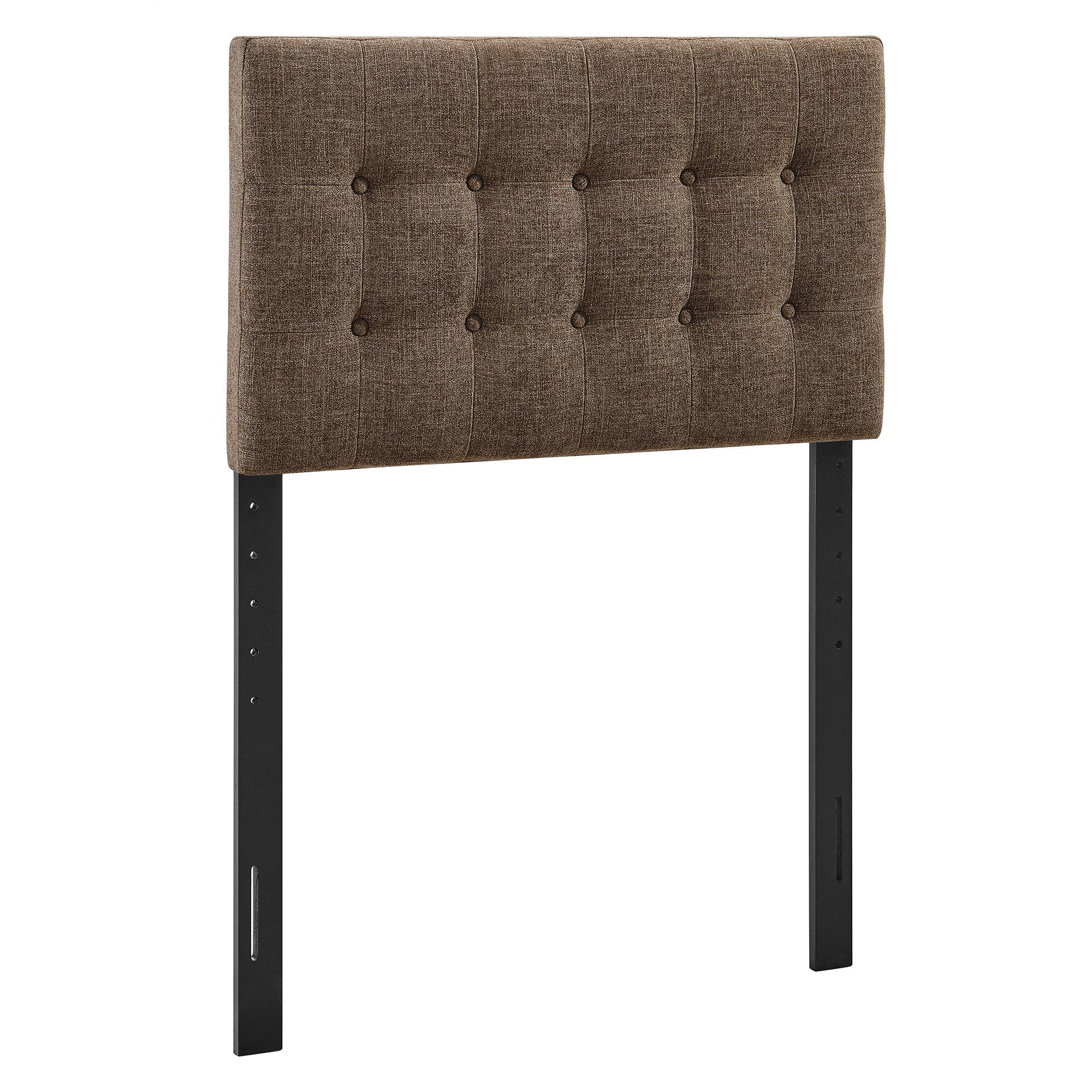 Angle. Modway - Emily Upholstered Fabric Headboard by Modway - Mocha.