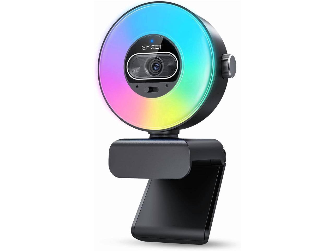 Alt View 1. EMEET - EMEET S600 4K StreamCam, 1/2" Sensor, 0.2s PDAF, 2 Mics, Ring Light w/Dial & App Control, Privacy Shutter - EMS60L-LD.