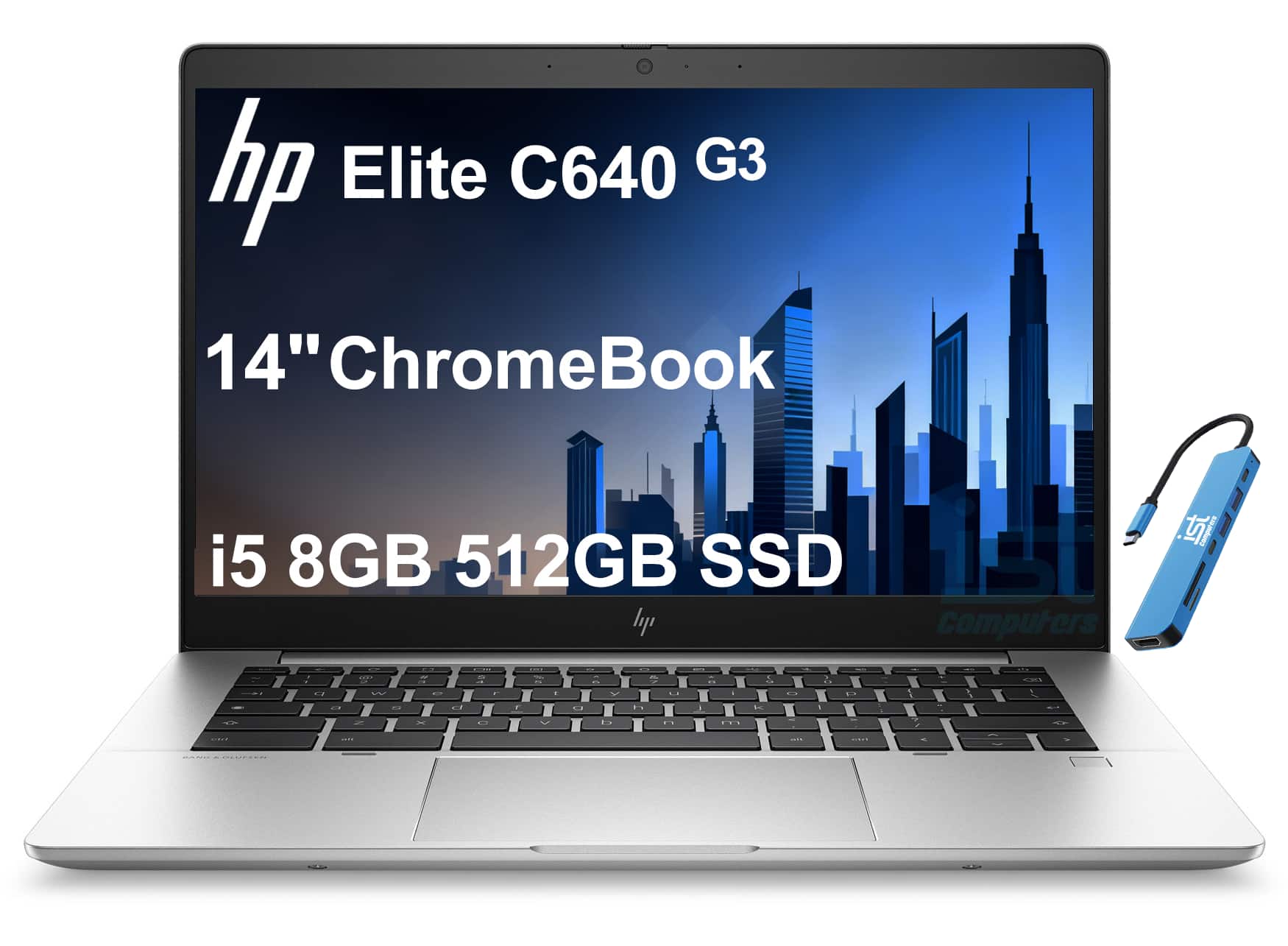 HP - Elite Pro C640 Chromebook G3 14" FHD Laptop - Intel Core i5 with 8GB Memory - 512GB SSD - Thunderbolt 4 - Chrome OS - Silver