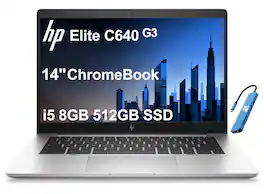 HP - Elite Pro C640 Chromebook G3 14" FHD Laptop - Intel Core i5 with 8GB Memory - 512GB SSD - Thunderbolt 4 - Chrome OS - Silver