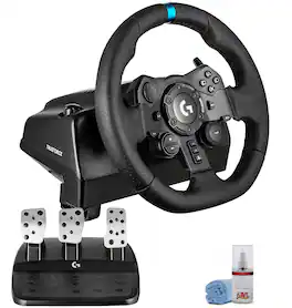 Logitech - G923 Racing Wheel and Pedals Trueforce Sim Driving Wheel For PC, PS4, PS5 with Accessories - Black